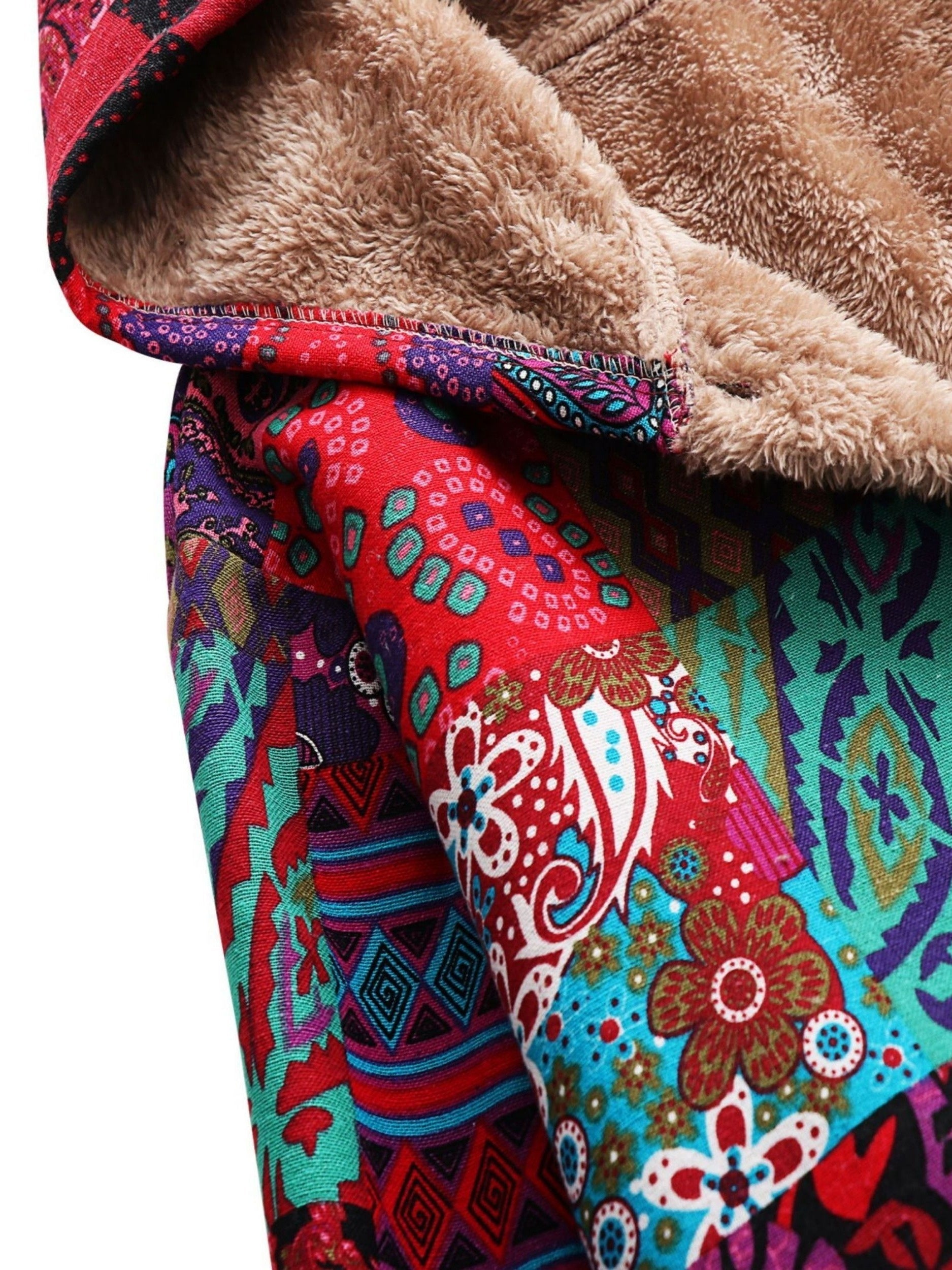 Grace - Patchwork Coat Boho Hooded Winter Jacket