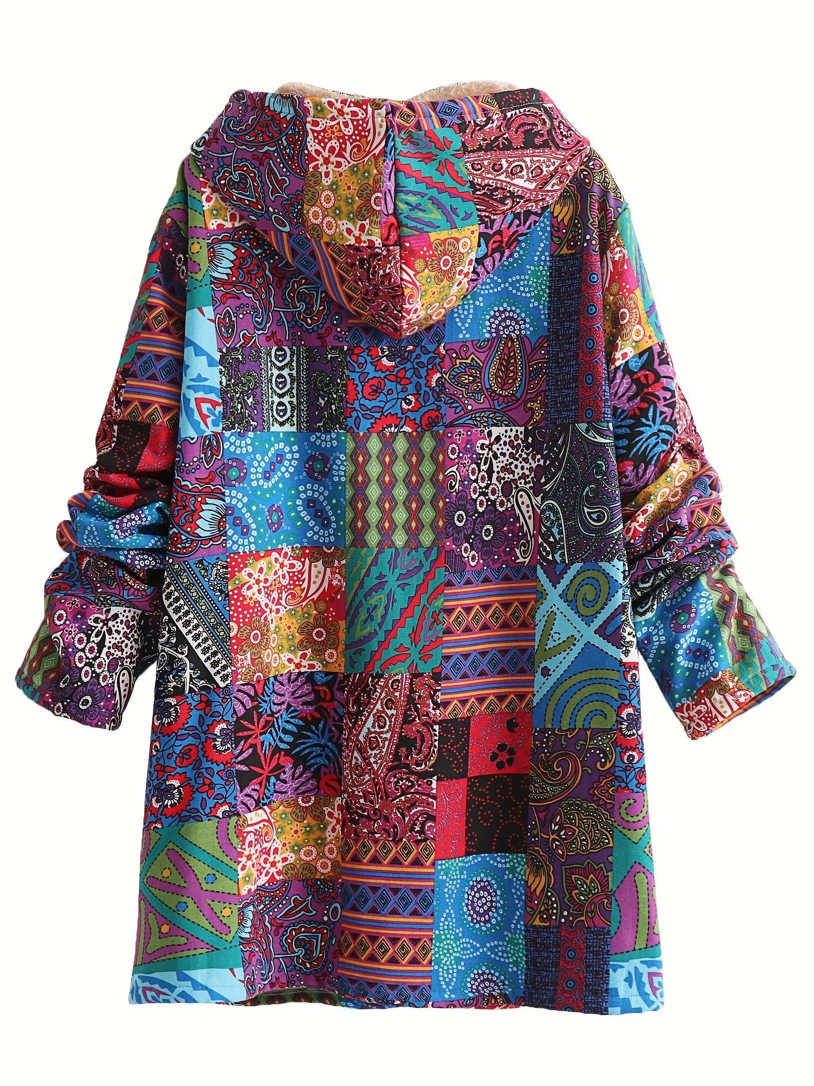 Grace - Patchwork Coat Boho Hooded Winter Jacket