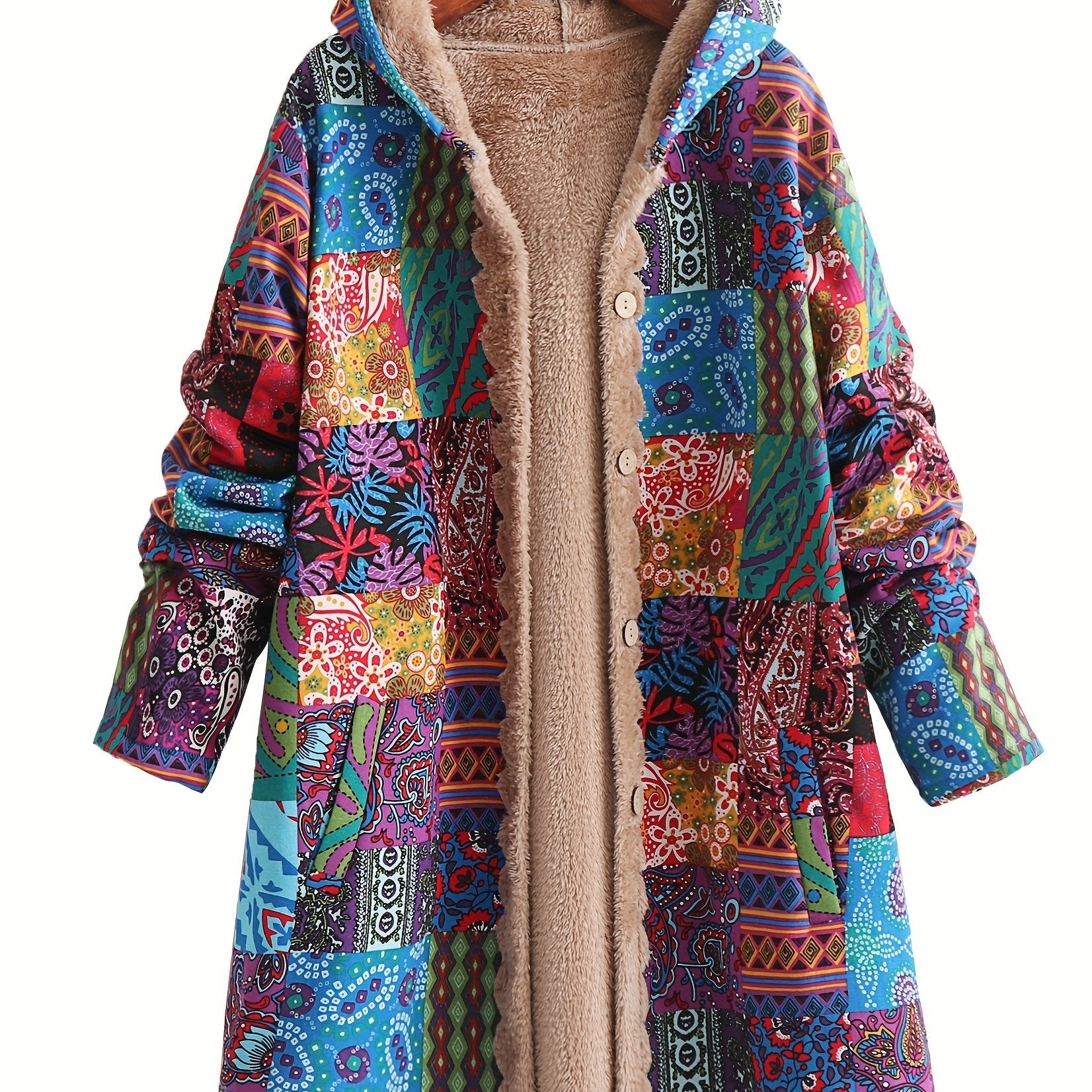 Grace - Patchwork Coat Boho Hooded Winter Jacket