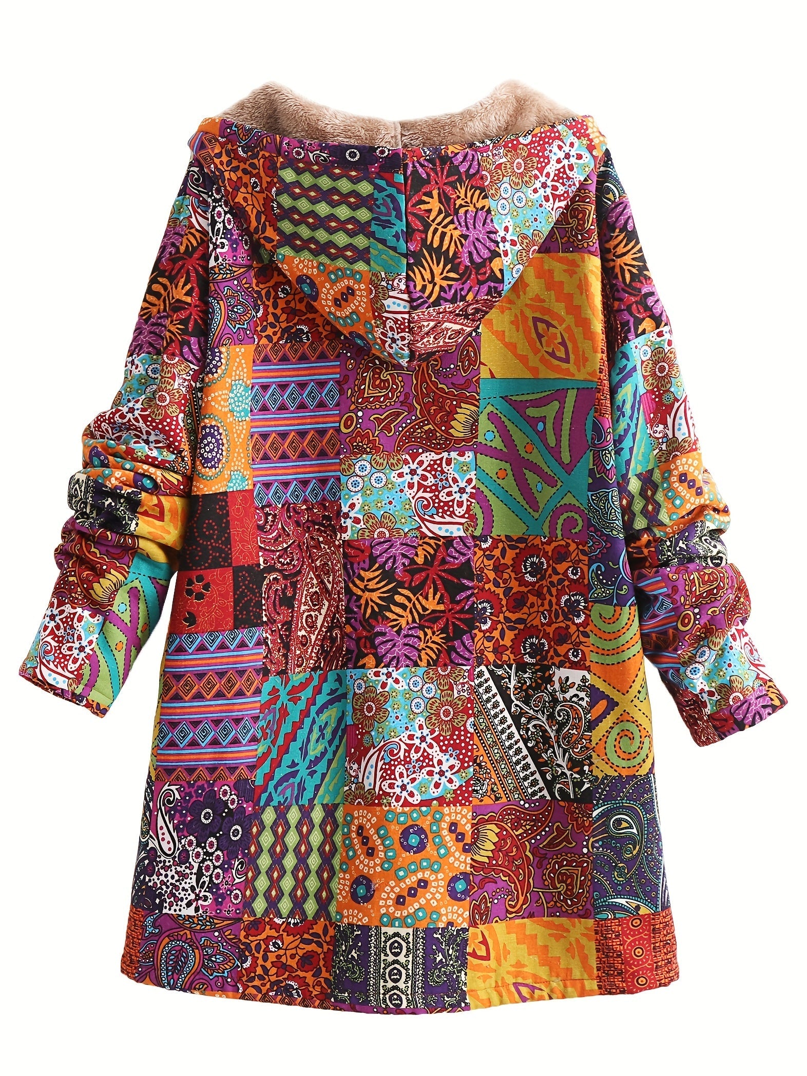 Grace - Patchwork Coat Boho Hooded Winter Jacket